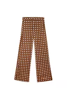 Brown Tones Geometric Print Palazzo Trousers image