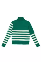 Emerald Green and White Striped Turtleneck image