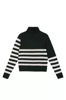 Fir Green and White Striped Turtleneck image