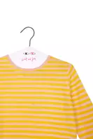 Lemon Yellow and Rose Striped Cashmere Sweater  image