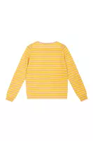 Lemon Yellow and Rose Striped Cashmere Sweater  image