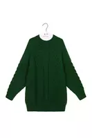 Forest Green Cableknit Sweater Mini Dress  image