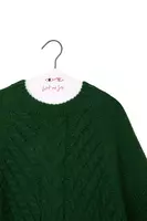 Forest Green Cableknit Sweater Mini Dress  image