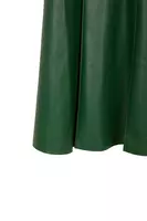 Forest Green Faux Leather Skirt with Pleats  image