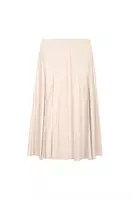 Ivory Faux Leather Skirt with Pleats  image