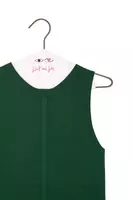 Top in maglia verde bottiglia con frange image