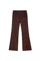 Pantaloni a quadri metallizzati marrone cioccolato image