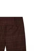 Chocolate Brown Metallic Check Trousers image