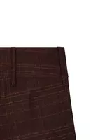 Chocolate Brown Metallic Check Trousers image