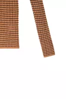 Camel Ribbed Sweater with Navy Stripes image