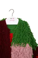 Rainbow Stripe Knit Fringed Overcoat  image