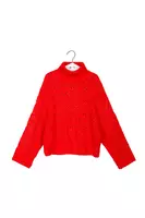 Maglione dolcevita rosso fuoco image