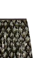 Mint and Khaki Green Sequin Mini Skirt  image