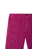 Pantaloni in velluto a trama geometrica magenta image