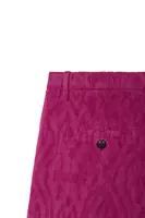 Pantaloni in velluto a trama geometrica magenta image