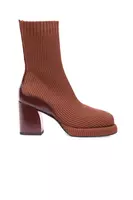 Brown Ribbed Platform Boots  image