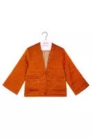 Caramel Satin Quilted Jacket  image