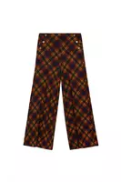 Plaid Printed Jersey Cropped Trousers  image