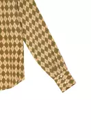 Olive Green Argyle Print Shirt With Neckline Ties  image