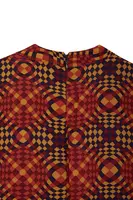 Swirl Check Print Tunic Mini Dress  image