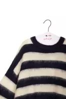 Navy Blue and White Stripe Oversized Sweater  image