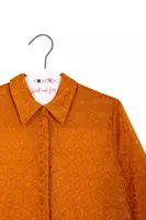 Deep Saffron Geometric Filcoupé Shirt  image