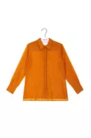 Deep Saffron Geometric Filcoupé Shirt  image