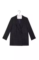 Blazer a Quadri Blu Navy image