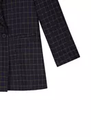 Navy Blue Checked Blazer  image