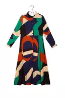 Bold Geometric Print Shirtdress  image