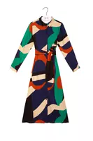 Bold Geometric Print Shirtdress  image