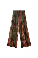 Snakeskin and Leaf Print Striped Palazzo Trousers  image