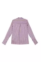 Camicia a righe color uva con lacci allo scollo image