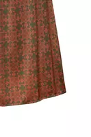 Fir Green and Tawny Brown Abstract Floral Print Dress  image