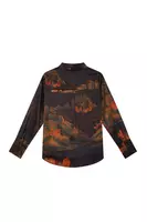 Oriental Landscape Print Shirt image