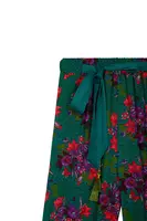 Pantaloni verde acqua e fucsia con stampa a bouquet image