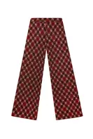 Pantaloni Palazzo in Jersey Jacquard Tartan color Vinaccia image