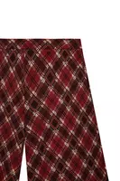 Wine Tartan Jersey Jacquard Palazzo Trousers  image