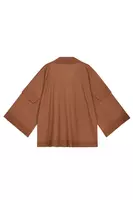 Cardigan oversize in bronzo metallizzato con tasche image