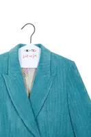 Aqua Corduroy Tailored Pant Suit  image