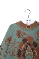 Aqua and Taupe Floral Sweater  image