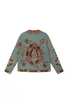 Aqua and Taupe Floral Sweater  image