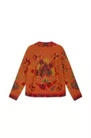 Pumpkin Orange Floral Sweater  image