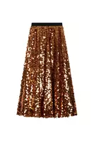 Copper Macro Sequin Half Circle Skirt  image