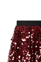 Wine Macro Sequin Half Circle Skirt  image