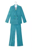 Aqua Corduroy Tailored Pant Suit  image