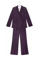 Grape Corduroy Tailored Pant Suit  image