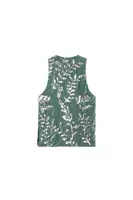 Dusty Green Silver Floral Sequined Velvet Tank Top  image