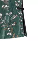 Dusty Green Silver Floral Sequined Velvet Cheongsam Top image