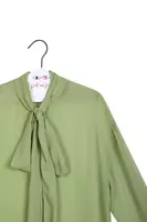 Pale Mint Green Georgette Shirt with Neckline Ties  image